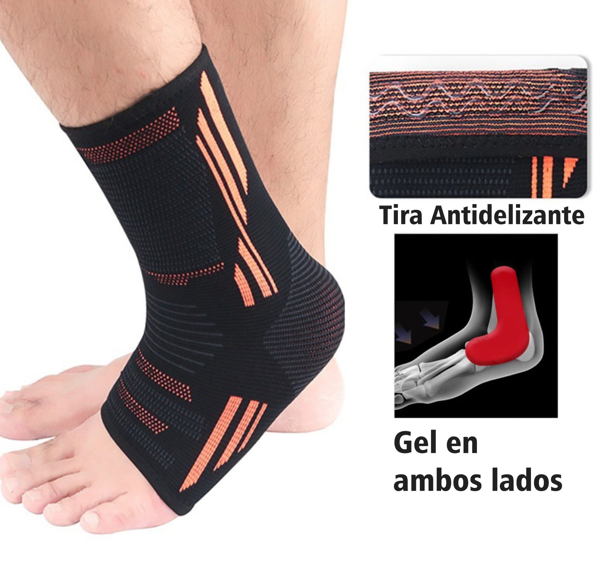 Tobillera de Compresión 3D con hilos de Cobre (unidad)